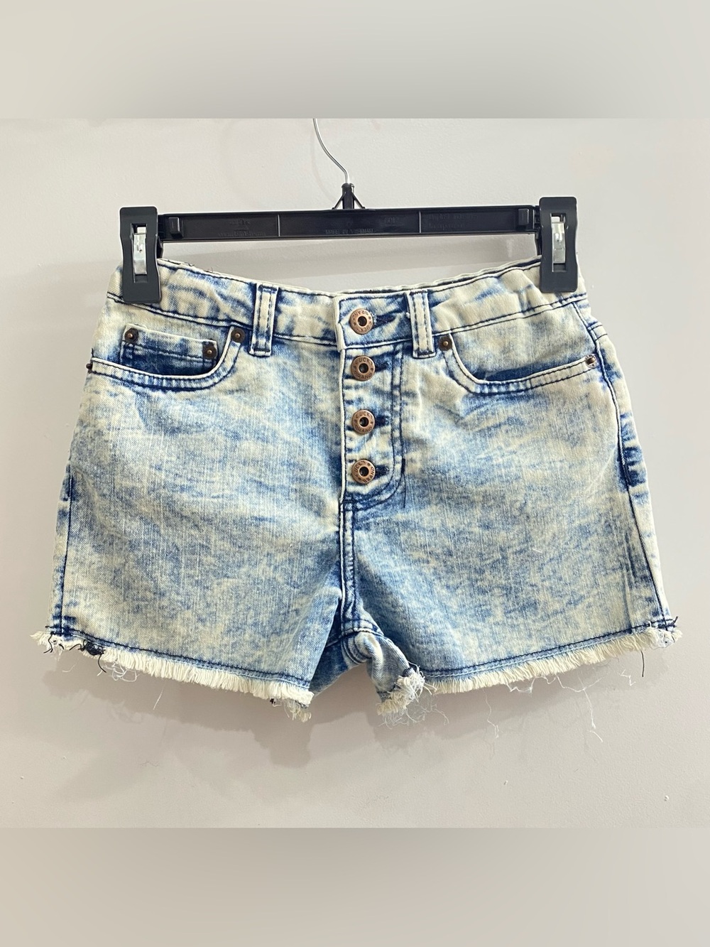 Lucky Brand Light Blue Acid Wash Denim Button-Front Girl Shorts Size 10
